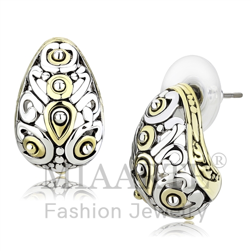Earrings,Brass,Two-Tone,NoStone,No Stone