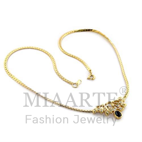 Necklace,Brass,Gold,Top Grade Crystal,BlackDiamond