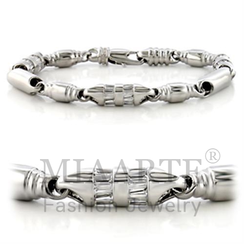 Bracelet,Brass,Rhodium,AAA Grade CZ,Clear