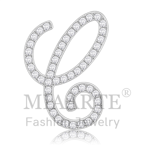 Brooches,Brass,Rhodium,Top Grade Crystal,Clear