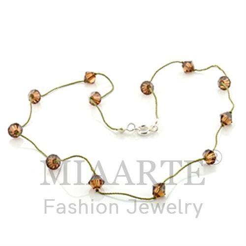 Necklace,Brass,N/A,Top Grade Crystal,SmokyTopaz