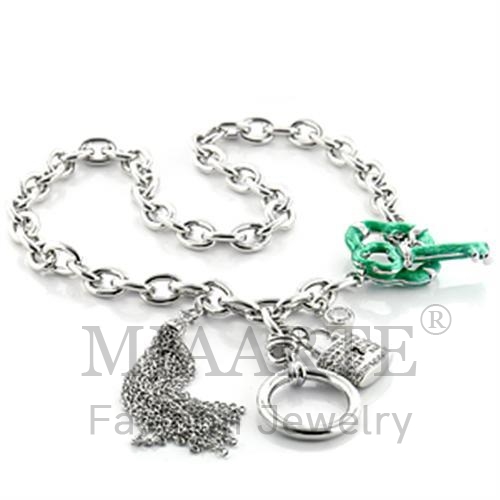 Necklace,Brass,Imitation Rhodium,AAA Grade CZ,Clear