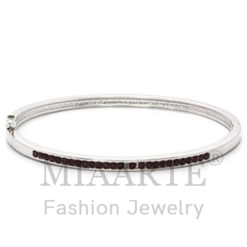 Bangle,Brass,Imitation Rhodium,Top Grade Crystal,Amethyst