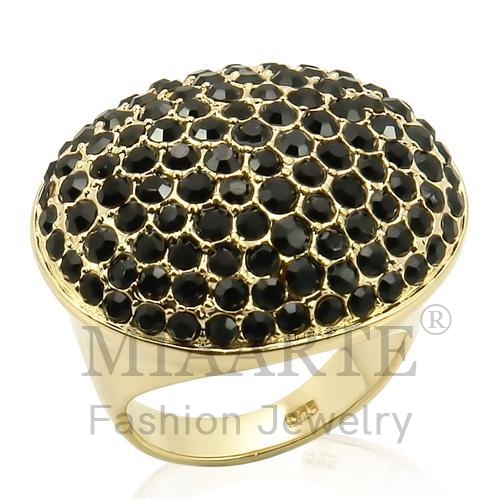 Ring,Sterling Silver,Gold,Top Grade Crystal,Jet