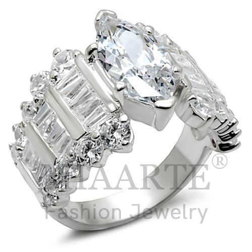 Ring,Sterling Silver,Rhodium,AAA Grade CZ,Clear