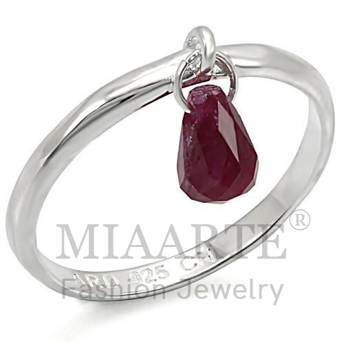 Ring,Sterling Silver,Silver Plated,Genuine Stone,Ruby