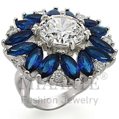 Ring,Sterling Silver,High-Polished,AAA Grade CZ,Clear