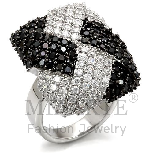 Ring,Brass,Rhodium&Ruthenium,AAA Grade CZ,BlackDiamond