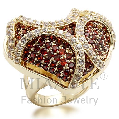 Ring,Brass,Imitation Gold,AAA Grade CZ,Garnet