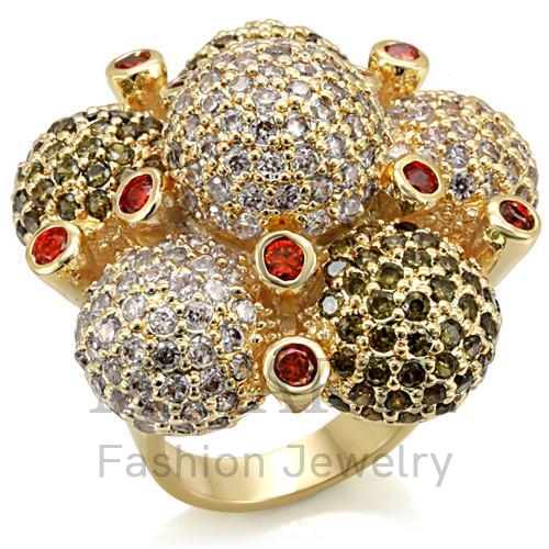 Ring,Brass,Imitation Gold,AAA Grade CZ,Garnet