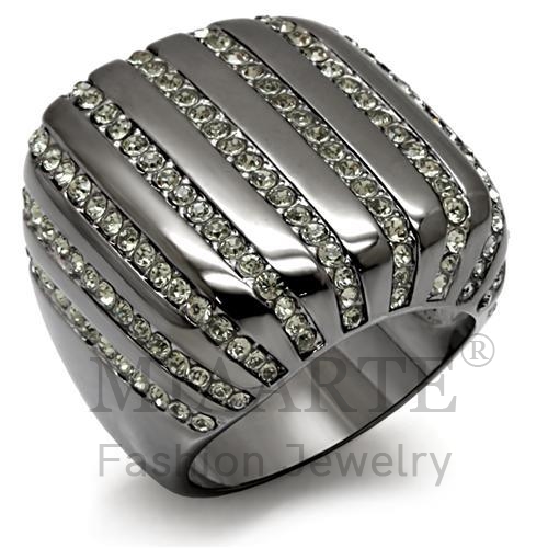 Ring,Brass,TIN Cobalt Black,Top Grade Crystal,BlackDiamond