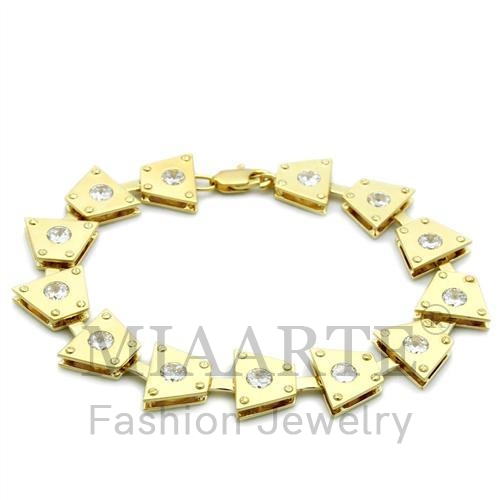 Bracelet,Brass,Mat Gold & Gold,AAA Grade CZ,Clear