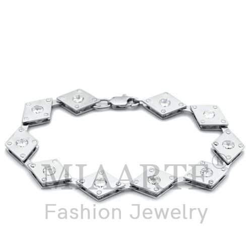 Bracelet,Brass,Mat Rhodium & Rhodium,AAA Grade CZ,Clear