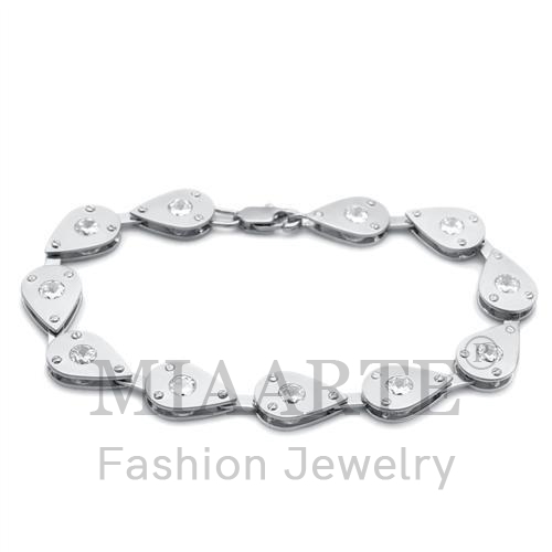 Bracelet,Brass,Mat Rhodium & Rhodium,AAA Grade CZ,Clear