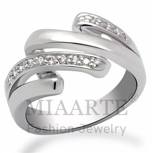 Ring,Brass,Rhodium,AAA Grade CZ,Clear