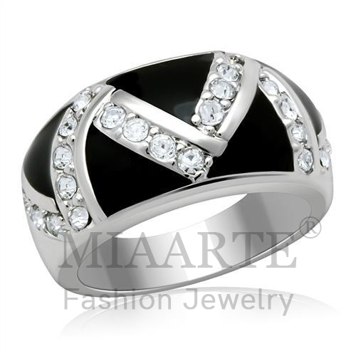 Ring,Brass,Rhodium,Top Grade Crystal,Clear