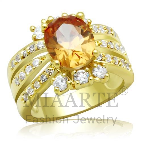 Ring,Brass,Gold,AAA Grade CZ,Champagne