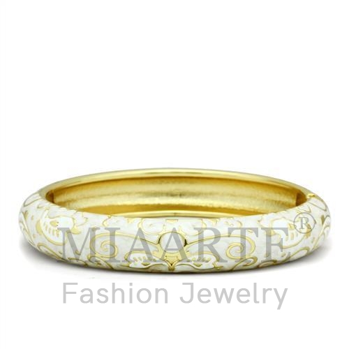 Bangle,White Metal,Flash Gold,Epoxy,No Stone