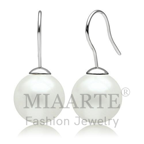 Earrings,Brass,Rhodium,Synthetic,White,Pearl