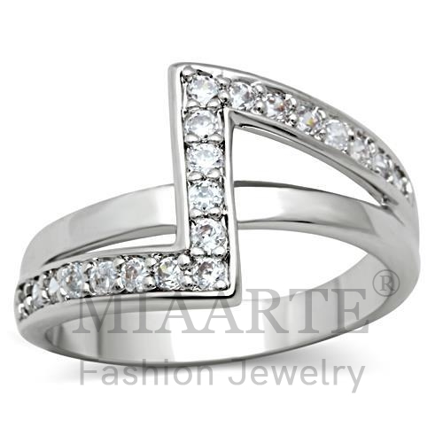 Ring,Brass,Rhodium,AAA Grade CZ,Clear