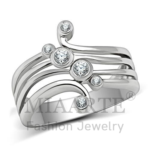 Ring,Brass,Rhodium,AAA Grade CZ,Clear