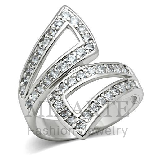 Ring,Brass,Rhodium,AAA Grade CZ,Clear