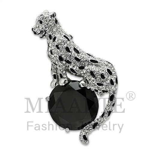 Brooches,White Metal,Imitation Rhodium,AAA Grade CZ,Jet