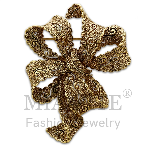 Brooches,White Metal,Gold,Top Grade Crystal,CitrineYellow