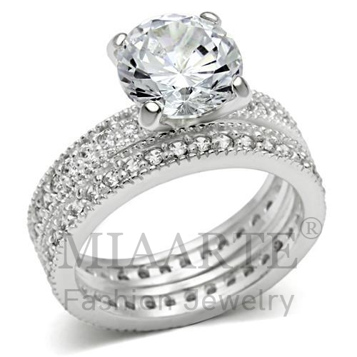 Ring,Sterling Silver,Rhodium,AAA Grade CZ,Clear
