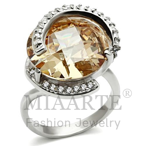 Ring,Sterling Silver,Silver Plated,AAA Grade CZ,Champagne