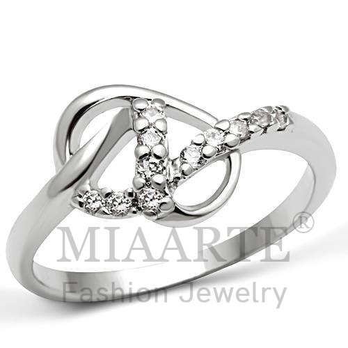 Ring,Brass,Rhodium,AAA Grade CZ,Clear