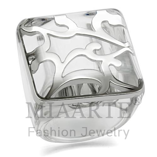 Ring,Brass,Rhodium,Synthetic,Clear,Synthetic Stone