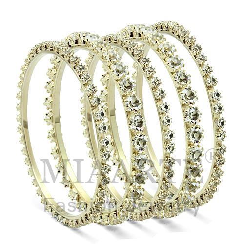 Bangle,Brass,Gold,Top Grade Crystal,Clear