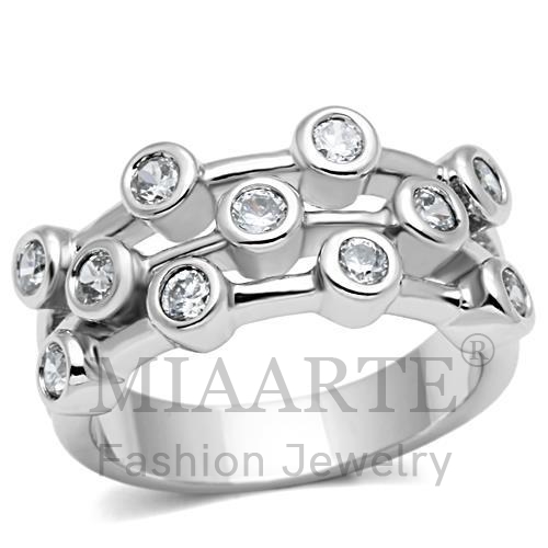 Ring,Brass,Rhodium,AAA Grade CZ,Clear