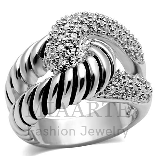 Ring,Brass,Rhodium,AAA Grade CZ,Clear