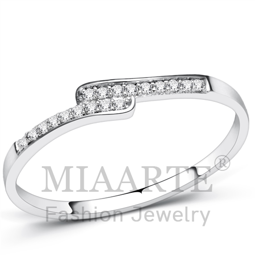 Ring,Sterling Silver,Rhodium,AAA Grade CZ,Clear