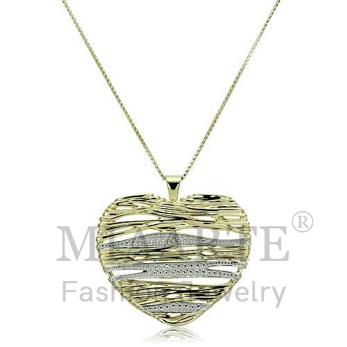 Necklace,Sterling Silver,Two-Tone,AAA Grade CZ,Clear