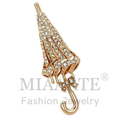Brooches,White Metal,Flash Rose Gold,Top Grade Crystal,Clear