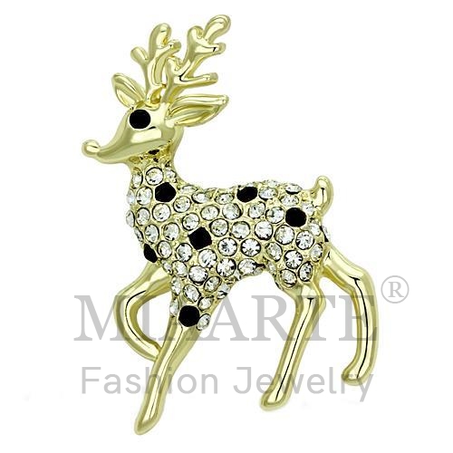 Brooches,White Metal,Flash Gold,Top Grade Crystal,Jet