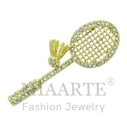 Brooches,White Metal,Flash Gold,Top Grade Crystal,Clear