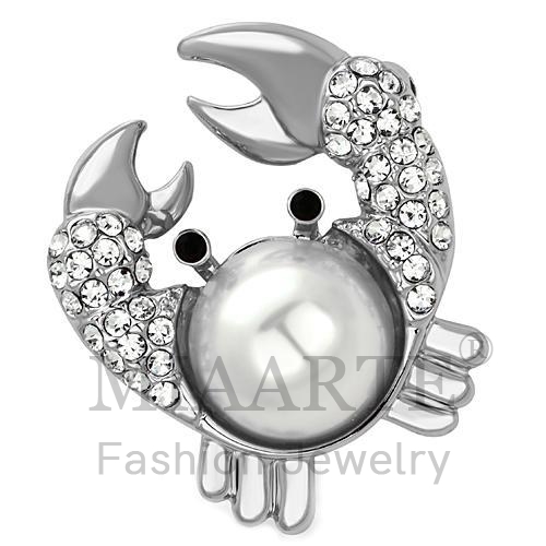 Brooches,White Metal,Imitation Rhodium,Synthetic,White,Pearl