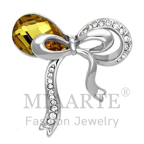 Brooches,White Metal,Imitation Rhodium,Synthetic,Topaz,Glass Bead