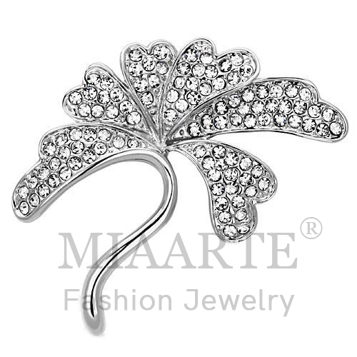 Brooches,White Metal,Imitation Rhodium,Top Grade Crystal,Clear