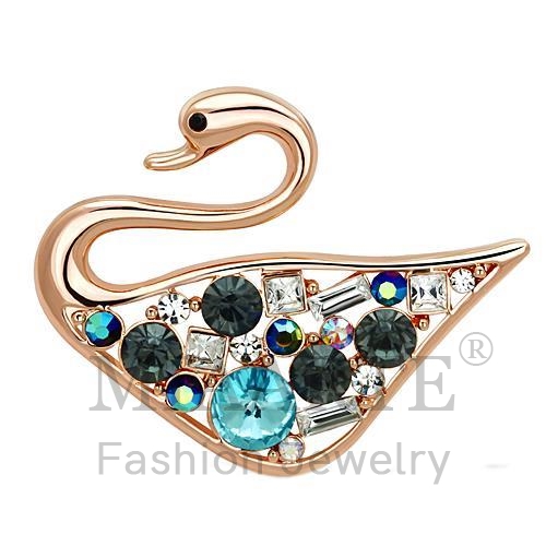 Brooches,White Metal,Flash Rose Gold,Top Grade Crystal,MultiColor