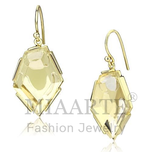 Earrings,Brass,IP Gold(Ion Plating),Synthetic,Clear,Synthetic Stone