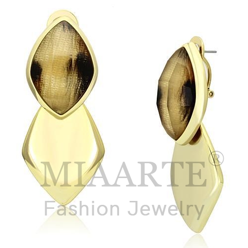 Earrings,Brass,IP Gold(Ion Plating),Synthetic,Animal pattern,Synthetic Stone