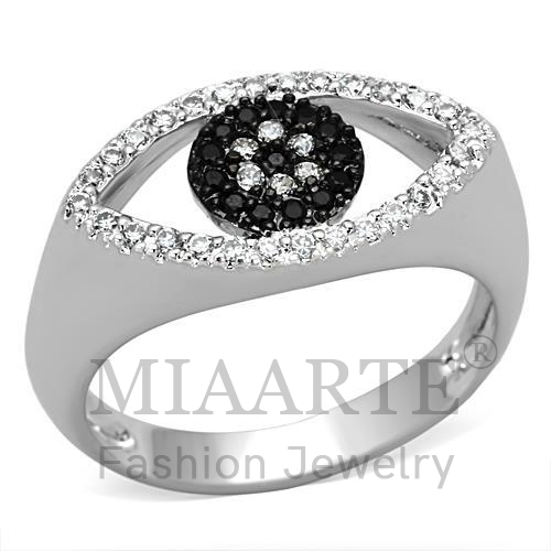 Ring,Brass,Rhodium&Ruthenium,AAA Grade CZ,BlackDiamond