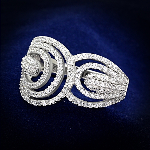 Ring,Sterling Silver,Rhodium,AAA Grade CZ,Clear