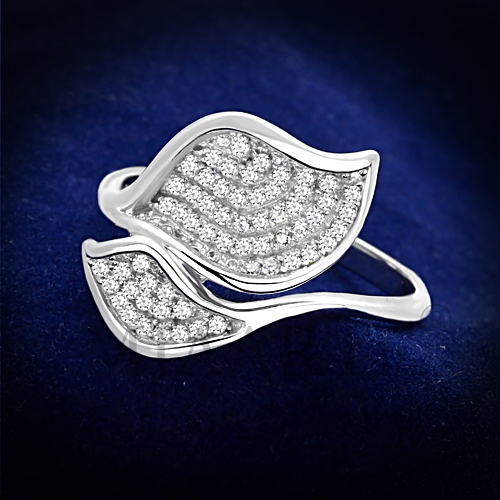 Ring,Sterling Silver,Rhodium,AAA Grade CZ,Clear