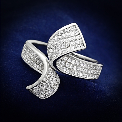 Ring,Sterling Silver,Rhodium,AAA Grade CZ,Clear